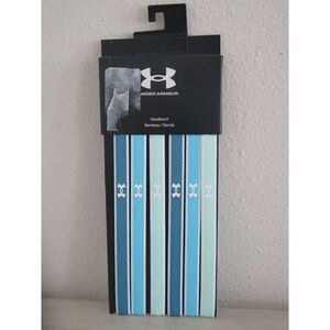 Under Armour Girls 6 Pack Blue Aqua Light Green Multiple Colors Headbands